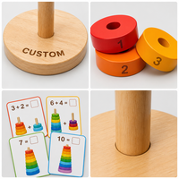 Jouets en bois Montessori personnalisés en forme d'arc-en-ciel pour enfants, jeux en famille, apprentissage précoce des mathématiques de base