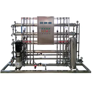 Purificador de água por osmose reversa de duplo estágio, máquina industrial de permeação para estação de tratamento de água por osmose reversa 1000L/hora