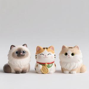 Đáng Yêu Mèo Hình Con Heo Đất Gốm Ngân Hàng-Tay Vẽ Hộp Tiền Cho Trẻ Em Tiết Kiệm, Dễ Thương Đồng Xu Collector Quà Tặng - Product Image 3