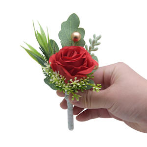 2023 flores boda fiesta de graduación decoración nupcial dama de honor novio Bestman blanco seda Artificial Rosa flor muñeca ramillete - Product Image 5