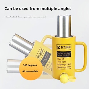 Cric <span class=keywords><strong>hydraulique</strong></span> en acier allié 5T-100 tonnes, pompe manuelle/électrique, conception à corps divisé, structure creuse multi-sections, modèle ultra-plat - Product Image 6