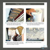 Papier texturé blanc translucide en forme de vague pour la décoration de plafond d'hôtels et de restaurants, mariages