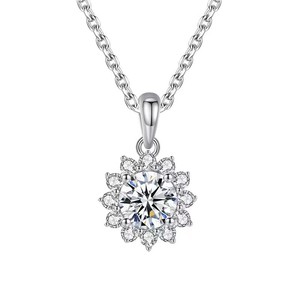 Christmas 18k Gold Plated 925 Sterling Silver 5ct Vvs Snowflake <strong>Moissanite</strong> Pendant for Women Passes <strong>Diamond</strong> <strong>Tester</strong> - Product Image 1