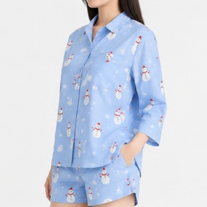 Conjunto de Pijama de Lujo Personalizado para Mujer, Pijama de Algodón de Dos Piezas con Botones para Mujer, Talla Grande, Ropa de Dormir - Product Image 2
