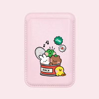 Porte-cartes magnétique en cuir motif Ours brun avec portefeuille détachable pour badge d'accès au bureau et commodité quotidienne