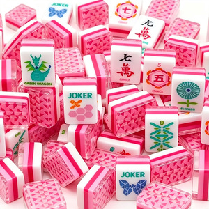 Tuiles de mahjong américaines en acrylique personnalisées à 1-4 couches, motif de couleur personnalisé, ensemble de mahjong personnalisé - Product Image 5