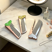 Miroir peigne en métal pliable, mini miroir en métal, conception de logo personnalisé, cadeaux promotionnels
