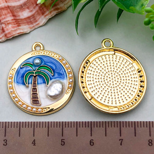 Nouvelles breloques tendance en métal, coquillages et étoiles <span class=keywords><strong>de</strong></span> mer sur fond bleu océan, pendentifs romantiques <span class=keywords><strong>de</strong></span> <span class=keywords><strong>jardin</strong></span> français, fleurs 3D, accessoires <span class=keywords><strong>de</strong></span> bijoux - Product Image 4