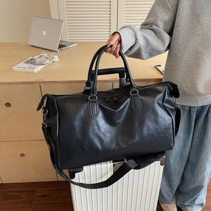 Good Quality PU Tote Bags Waterproof Leather <b>Luggage</b> Storage Bag Outdoor Travel Sports Fitness Bags - Product Image 4
