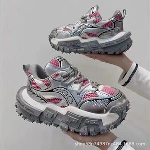 Zapatillas Chunky de Moda para Hombre con Suela de Neumático, Plataforma, Aumento de Altura, Estilo Retro Desgastado, Calzado Casual - Product Image 2