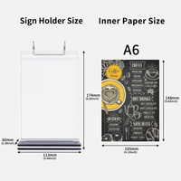 Support d'affichage en acrylique multi-pages - Porte-menu/photo/boissons/publicités en forme de T A6