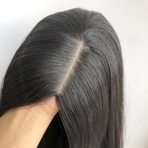 Emeda naturale del cuoio capelluto # 1b di colore naturale parrucca in seta brasiliana europea vergine <span class=keywords><strong>capelli</strong></span> gioiello parrucca sheitel - Product Image 4