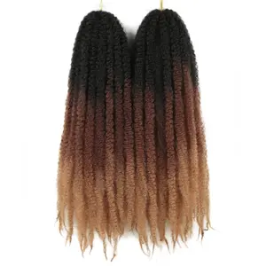 Trenzas de pelo rizado Marley, 24 pulgadas, pelo sintético marrón ombré de ganchillo, Freetress