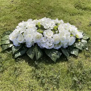 LC0008 toptan pazar düzenlemeleri cenaze wreakleri için dekoratif yapay çiçekler