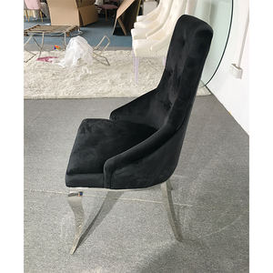 <span class=keywords><strong>Blackman</strong></span>-Silla de comedor de terciopelo, sillón de espalda alta de acero inoxidable, cromado, elegante, B8221 - Product Image 1
