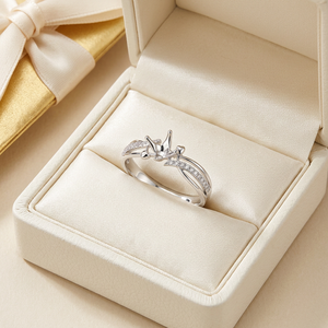 Anillo de compromiso de oro blanco macizo de 18 quilates de alta calidad con diamantes naturales auténticos, sin piedra principal, para mujer, anillo de boda. - Product Image 6