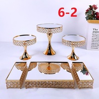 Présentoir à dessert doré, socle de buffet à thé, plateau rond miroir, plateaux de présentation, support à gâteau de table, décoration pour fêtes, mariages et anniversaires