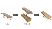Panneaux acoustiques en bois pour revêtement mural, design japonais, modèle 3D, absorption acoustique, isolation phonique, décoration murale