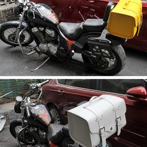गर्म बिक्री मोटरसाइकिल बैग पु चमड़े काले सफेद, पीले के साथ टिकाऊ बाइक उपकरण बैग पीछे की सीट बैग ताला - Product Image 6