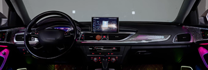 Éclairage d'ambiance intérieur en fibre de carbone Symphony pour <span class=keywords><strong>Audi</strong></span> <span class=keywords><strong>A6</strong></span> <span class=keywords><strong>Avant</strong></span> C7 2012-2018, panneau lumineux et cache-haut-parleur, accessoires de mise à niveau - Product Image 2