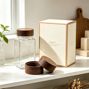 Couvercle en bois de noyer personnalisé pour bocaux de conservation en verre, récipients à épices, boîtes de cuisine – Vente en gros - Product Image 2