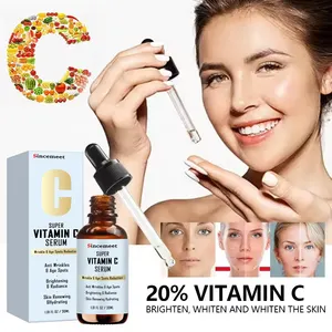 Marque privée OEM ODM 30ml Sérum hyaluronique bio blanchissant et éclaircissant Sérum anti-âge Sérum hydratant à la vitamine C Sérum de soin de la peau