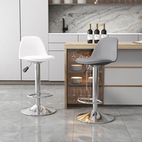 Chaise de bar simple pour la maison, chaise de comptoir réglable en hauteur avec dossier pour salon de thé, chaise tulipe décontractée en fer forgé