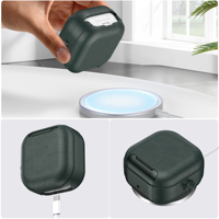 Étui pour écouteurs en TPU + PC avec motif en cuir de luxe pour Samsung Galaxy Buds4 / Buds4 Pro