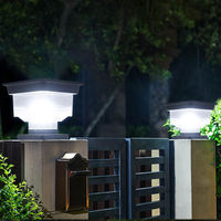 OVO-019 Lampe solaire LED moderne pour poteau, étanche IP65, éclairage décoratif extérieur pour portail, pilier, clôture, terrasse, colonne