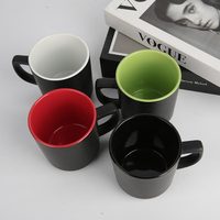 Usine noir mat porcelaine tasse tasses à boire cadeaux promotionnels peut imprimer Logo motif tasses à café en gros