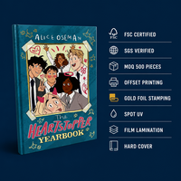 Cetak Buku Hardcover Custom dengan Foil Emas, Buku Resep, Buku Tahunan, Buku Hardcover Full Color, Grosir OEM, FSC, MOQ Rendah