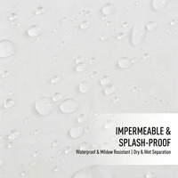 Rideau de douche imperméable en polyester à double couche, à grandes boucles, imprimé numériquement, durable, sans crochets, écologique, best-seller transfrontalier
