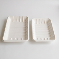 Groene wegwerp blisterschaal van suikerrietbagasse voor vlees en fruit, geschikt voor supermarktdisplays