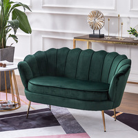 Fauteuil à cadre en bois massif de luxe, canapé simple Love trois places en velours rose bleu vert gris