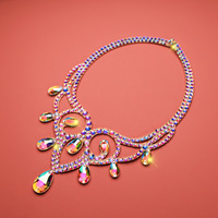 Fait à la main à la mode brillant strass collier danse orientale du ventre Performance bijoux accessoires pour femmes