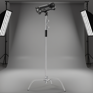 Support d'éclairage Godox en acier inoxydable, type C, hauteur maximale 3,3 m, température de couleur réglable, éclairage photographique - Product Image 2