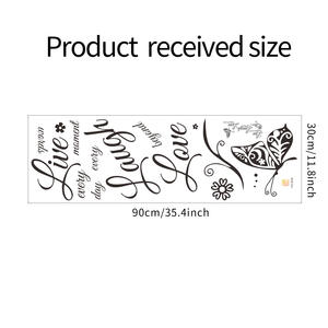 Живая любовь смеяться с бабочкой самоклеящийся семейный настенный плакат стикер с цитатами - Product Image 5