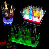 Seau à glace lumineux LED en acrylique, design moderne, pour KTV et bars, conteneur à vin personnalisable, options de couleurs vives, personnalisable