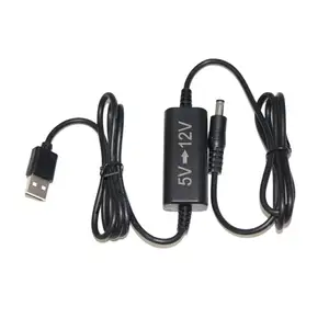 1M Usb Putih A Male Ke 5.5*2.1Mm 5V 12 V Adaptor Voltase Modul Dc Kabel Penguat 5 12 Volt Konverter Step Up