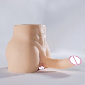 Realistische, weiche, umweltfreundliche Masturbations-Sexpuppe für Frauen, halber Körper-Torso mit <span class=keywords><strong>Dildo</strong></span>-Design am Po. - Product Image 4