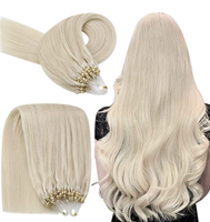 Extensions de cheveux naturels Micro Links, cheveux russes blonds, résistantes à la chaleur, pour coiffeurs et propriétaires de salons
