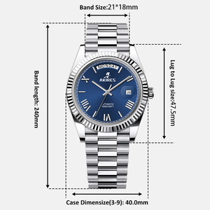 <span class=keywords><strong>Miyota</strong></span> นาฬิกากลไกอัตโนมัติเคลื่อนไหว8205ของผู้ชายนาฬิกาสเตนเลสคริสตัลแซฟไฟร์ - Product Image 2