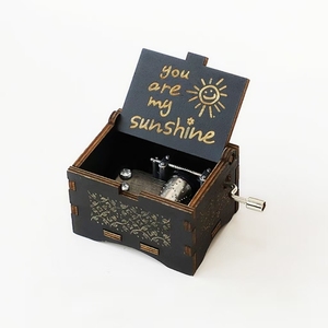 Pezzi di legno incisi personalizzati per scatola musicale Vintage carillon legno per fidanzato fidanzata moglie anniversari regali - Product Image 1