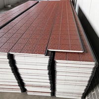 Panneau métallique sculpté 16 mm en acier Galvalume, isolation en mousse PU, mur extérieur imperméable et résistant au feu