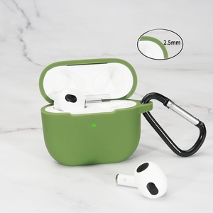 Prix usine 2.5mm épaisseur écouteurs étui de protection en silicone pour airpods 3 2 1 pour Apple <span class=keywords><strong>Airpods3</strong></span> 2021 housse avec crochet - Product Image 3