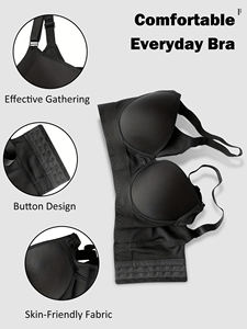 Soutien-gorge <span class=keywords><strong>push</strong></span>-<span class=keywords><strong>up</strong></span> à maintien élevé pour femmes grandes tailles, personnalisable en gros, tailles B C D E F, grande taille de bonnet, fermeture au dos, couverture complète pour femmes - Product Image 4