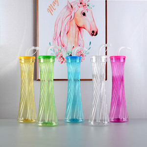 500ml nhựa rơm cốc nước trái cây trà sữa Cốc du lịch ngoài trời bên chai nhựa - Product Image 1