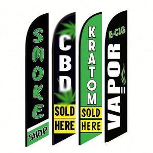 ธงขนนกสำหรับร้านขายอุปกรณ์สูบบุหรี่แบบกำหนดเอง 110gsm ผ้าโพลีเอสเตอร์ถักกันน้ำ พิมพ์ด้านเดียว ธงโฆษณาชายหาดสำหรับใช้งานกลางแจ้ง - Product Image 6