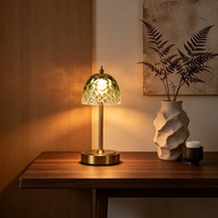 Lampe de table tactile en verre à intensité variable, design floral, pour salon/chambre, ambiance Pat Pat, style luxe léger
