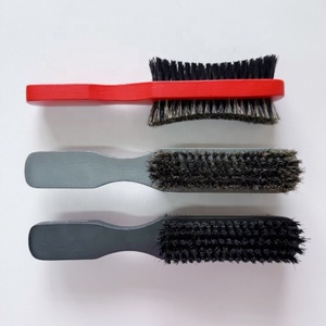 <span class=keywords><strong>Brosse</strong></span> à barbe incurvée <span class=keywords><strong>double</strong></span> <span class=keywords><strong>face</strong></span> avec manche en bois, 100% poils de sanglier, antistatique, compacte, gravée au laser, outil de soin des cheveux pour hommes - Product Image 5